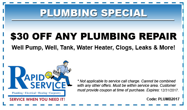 30 off any plumbing repair